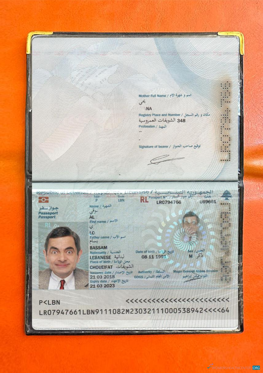 Download Lebanon passport 2018 present photolook Photoshop template